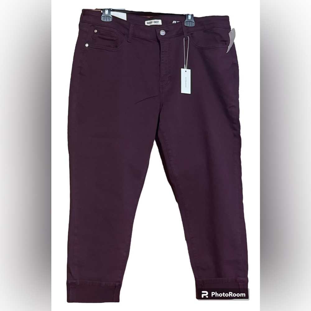 NWT Warp + Weft JFK New York City Capri Vineyard Wine Color Sz 20